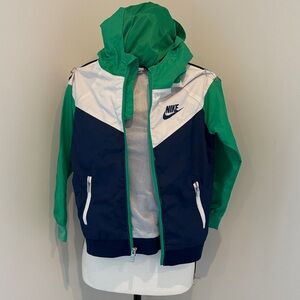 Nike Kids Green and Navy Raincoat